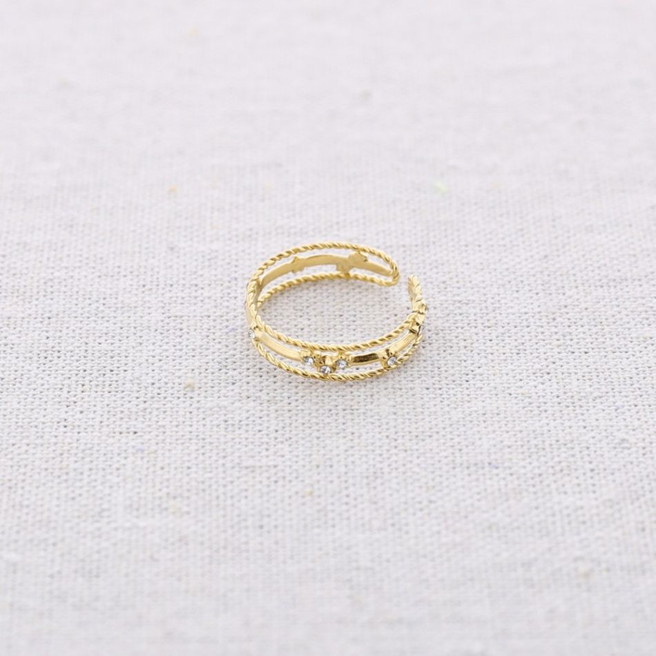 STEEL RING WITH BEADS STRIPS