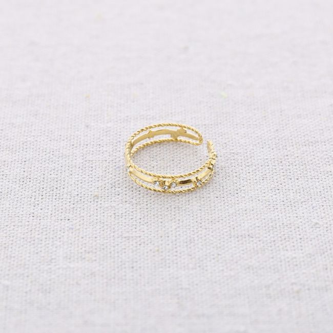 STEEL RING WITH BEADS STRIPS