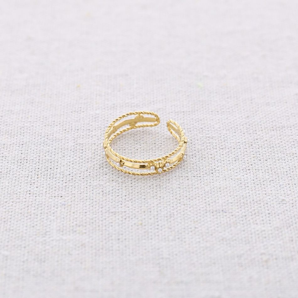 STEEL RING WITH BEADS STRIPS