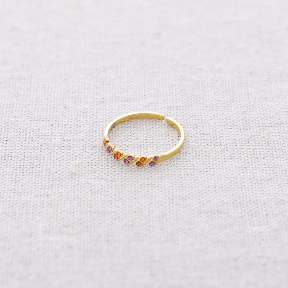 STEEL RING WITH PEARLS