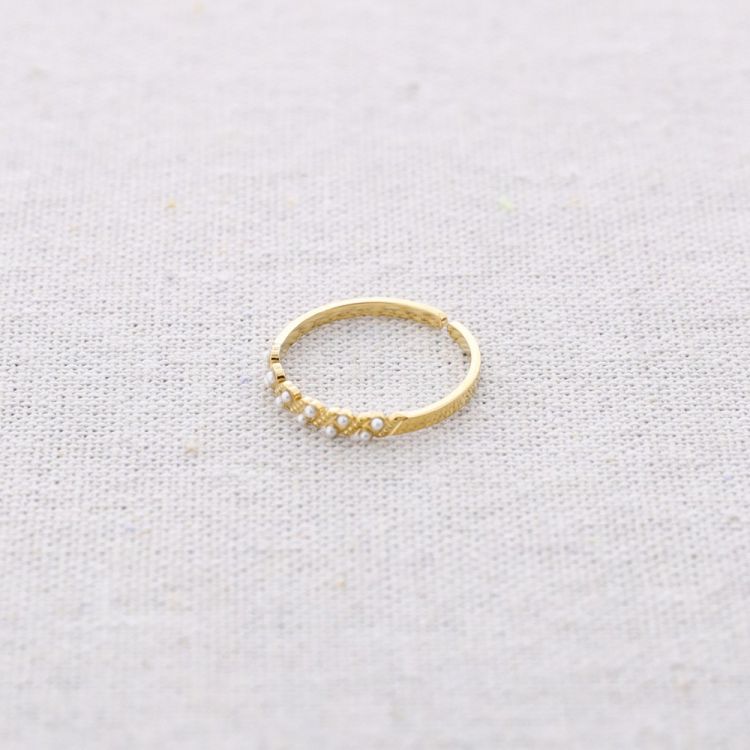 ANILLO ACERO PERLITAS 2