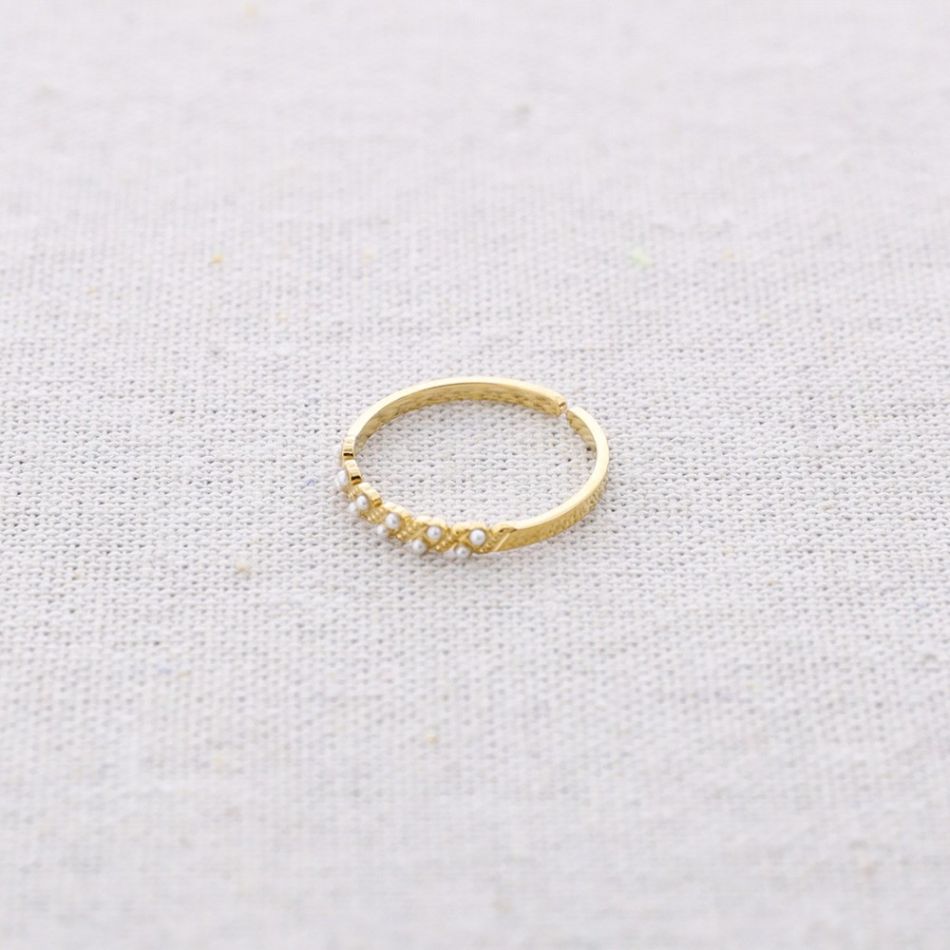ANILLO ACERO PERLITAS