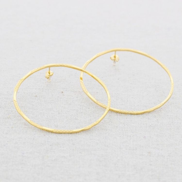 PENDIENTES ACERO ARO PLANO DIBUJO 6.5CM