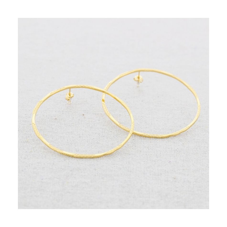 6.5CM FLAT DRAWING STEEL HOOP EARRINGS