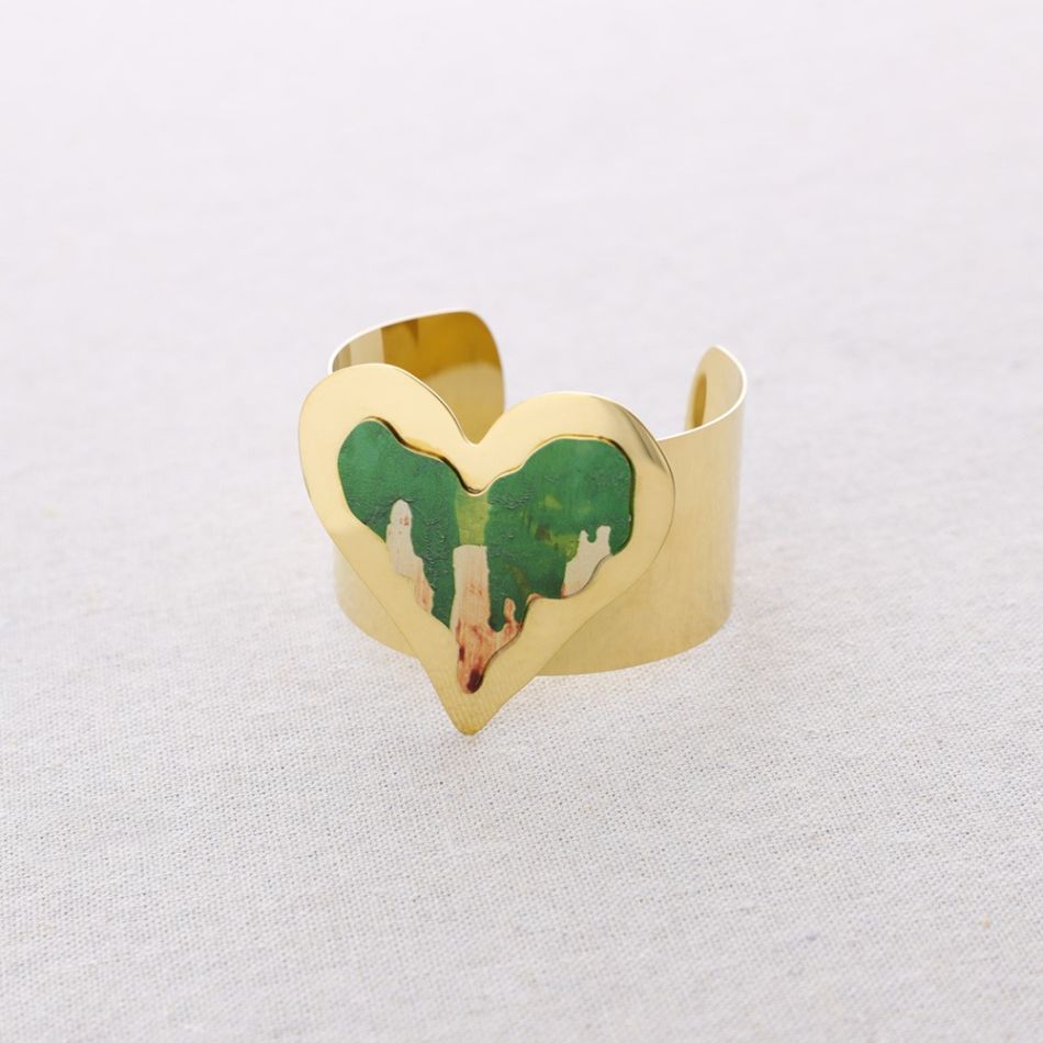 PULSERA ACERO AJUSTABLE CORAZÓN DIBUJO