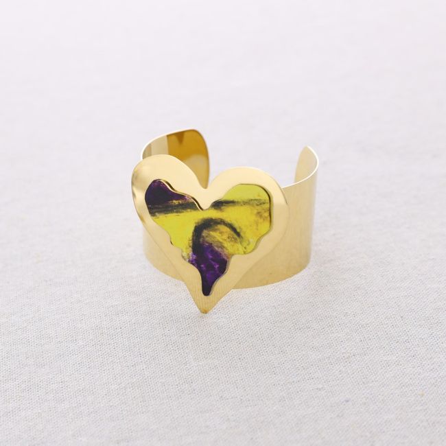 PULSERA ACERO AJUSTABLE CORAZÓN DIBUJO