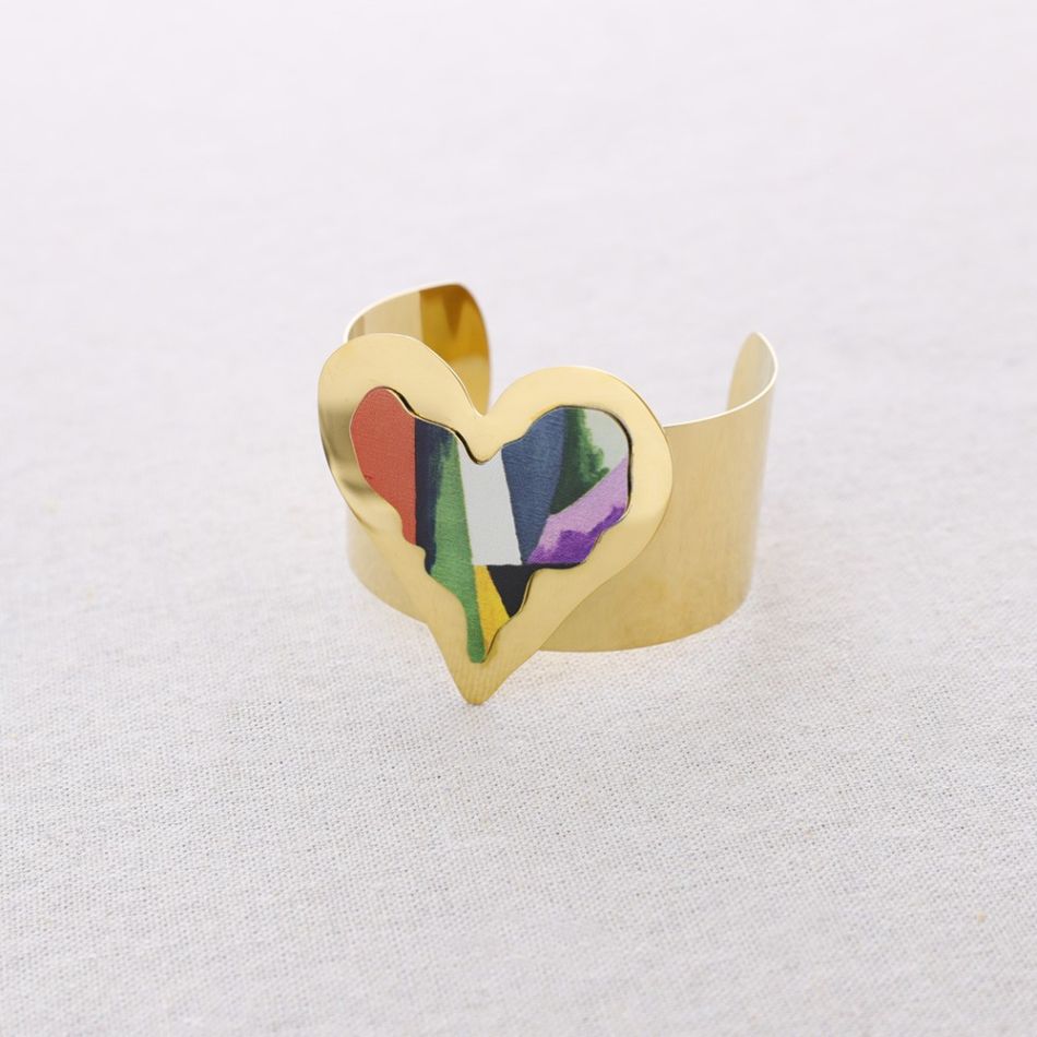 HEART ADJUSTABLE STEEL BRACELET DRAWING