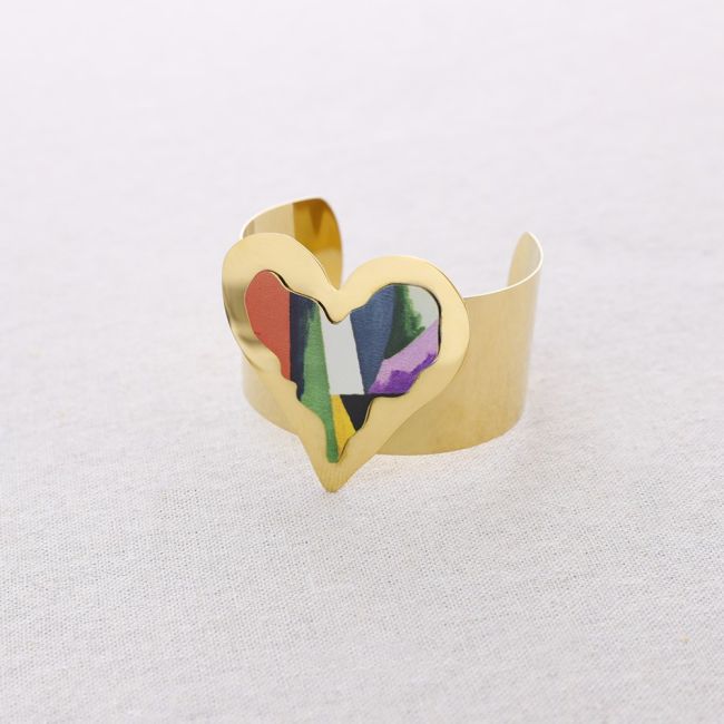 PULSERA ACERO AJUSTABLE CORAZÓN DIBUJO