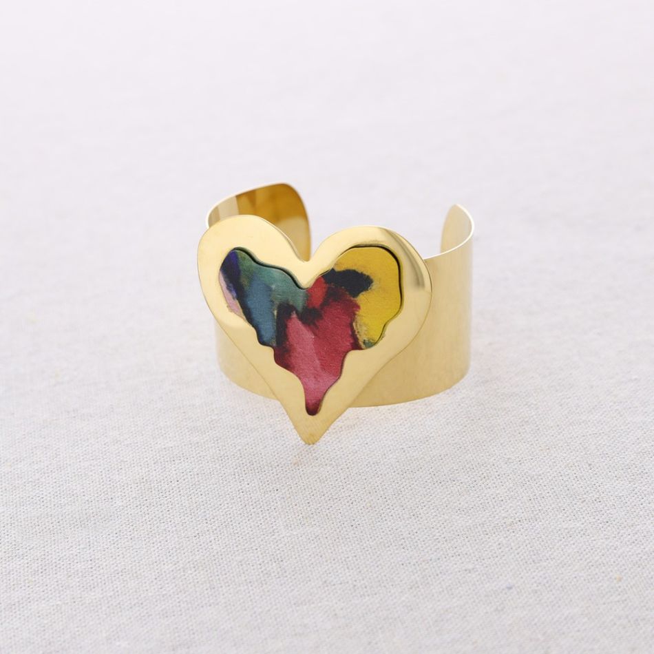 HEART ADJUSTABLE STEEL BRACELET DRAWING