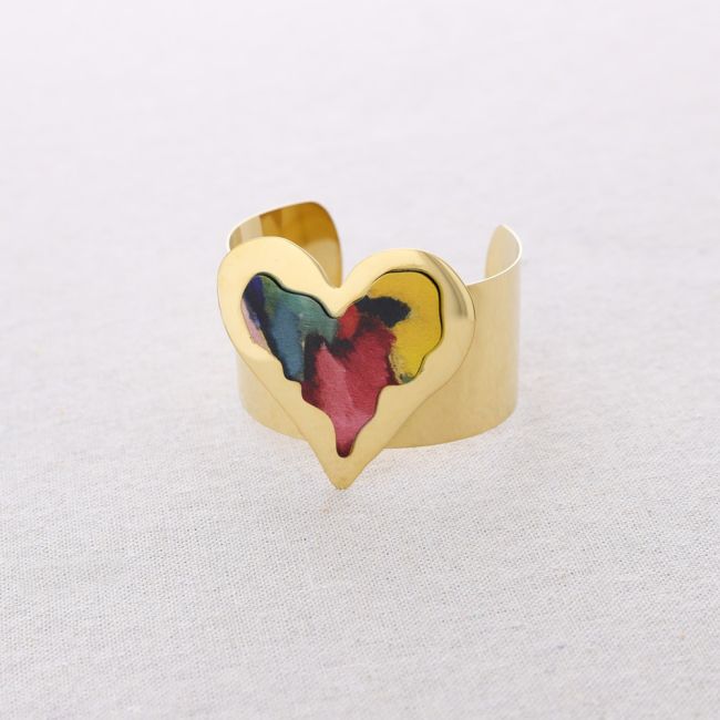 HEART ADJUSTABLE STEEL BRACELET DRAWING