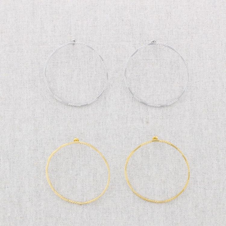 PENDIENTES ACERO ARO PLANO DIBUJO 6.5CM 2