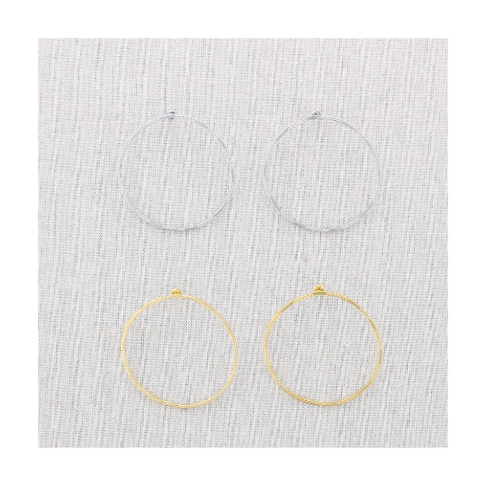 6.5CM FLAT DRAWING STEEL HOOP EARRINGS