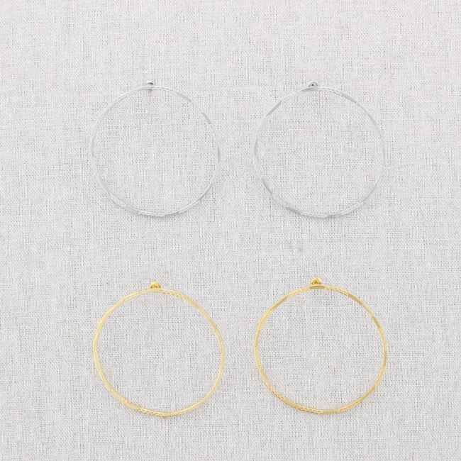 6.5CM FLAT DRAWING STEEL HOOP EARRINGS
