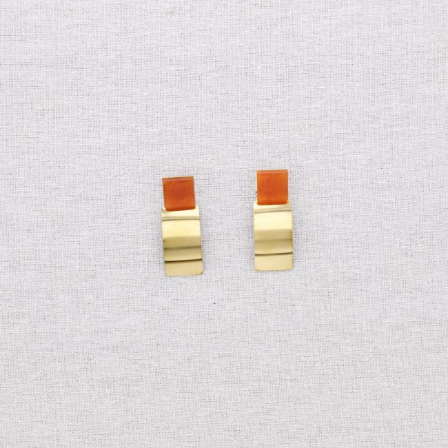 PENDIENTES ACERO FORMA GEOMÉTRICA PIEDRA