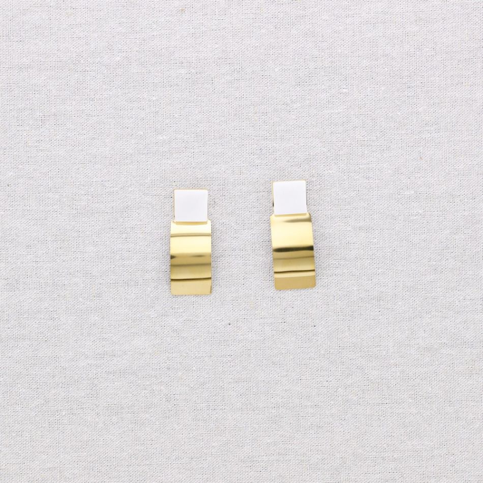 PENDIENTES ACERO FORMA GEOMÉTRICA PIEDRA