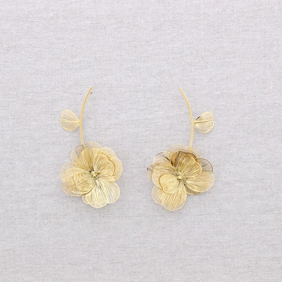 PENDIENTES ACERO COLGANTE FLOR FILIGRANA