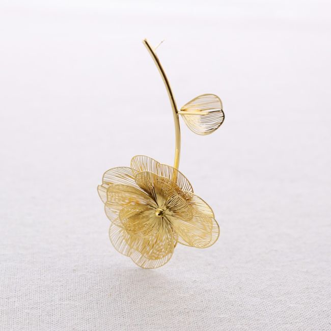 PENDIENTES ACERO COLGANTE FLOR FILIGRANA