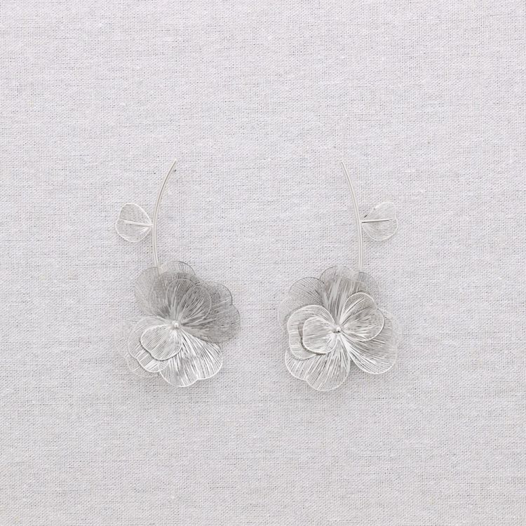 PENDIENTES ACERO COLGANTE FLOR FILIGRANA 2