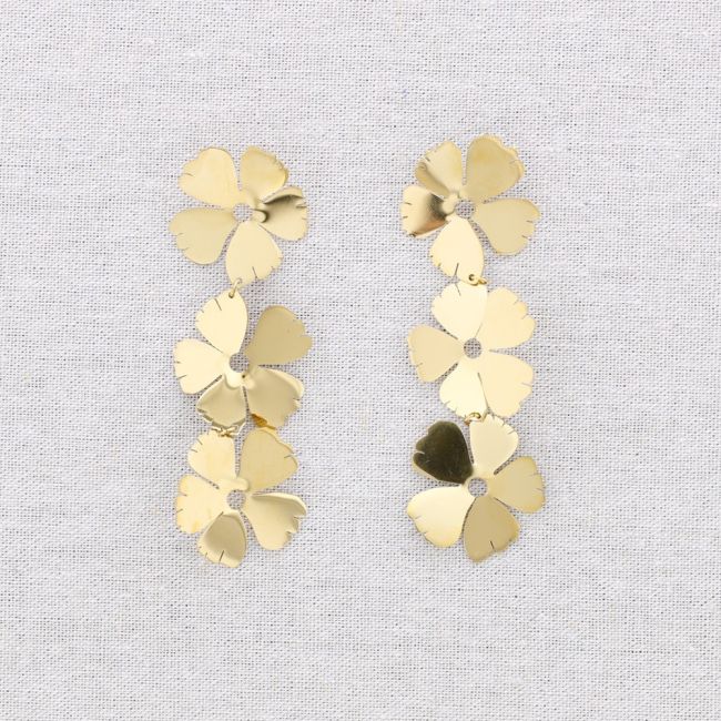 PENDIENTES ACERO COLGANTE FLORES