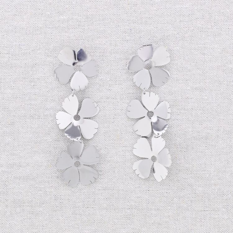 PENDIENTES ACERO COLGANTE FLORES 2
