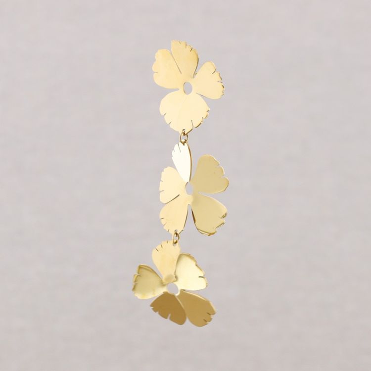 PENDIENTES ACERO COLGANTE FLORES