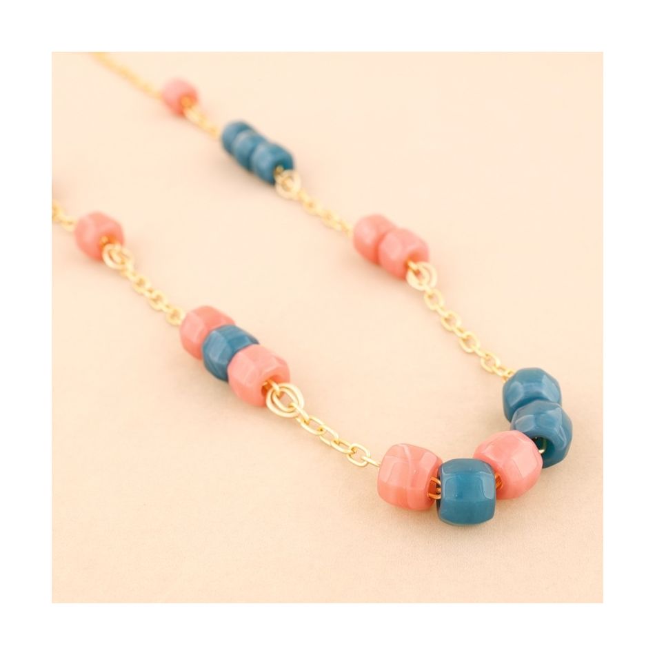 LONG RESIN BEADS CHAIN NECKLACE