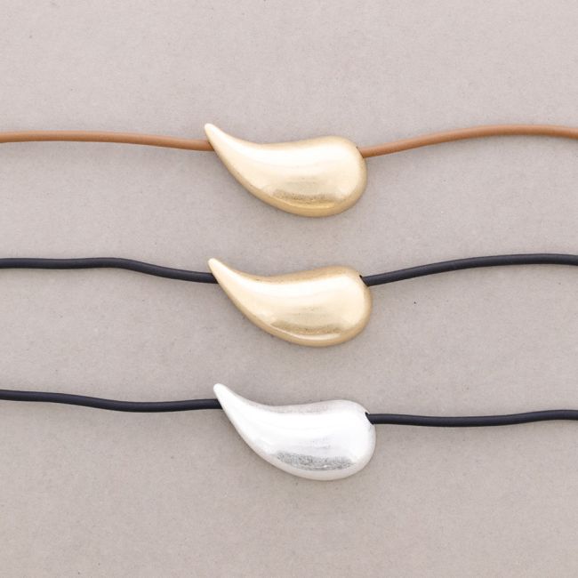 METALLIC CORD CHOKER DROP