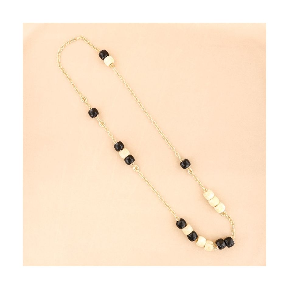COLLAR LARGO CADENA CUENTAS RESINA