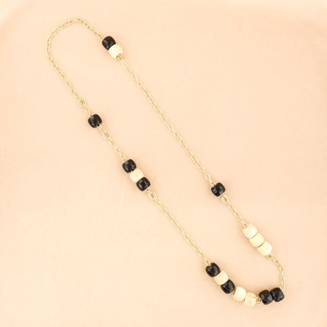 LONG RESIN BEADS CHAIN NECKLACE