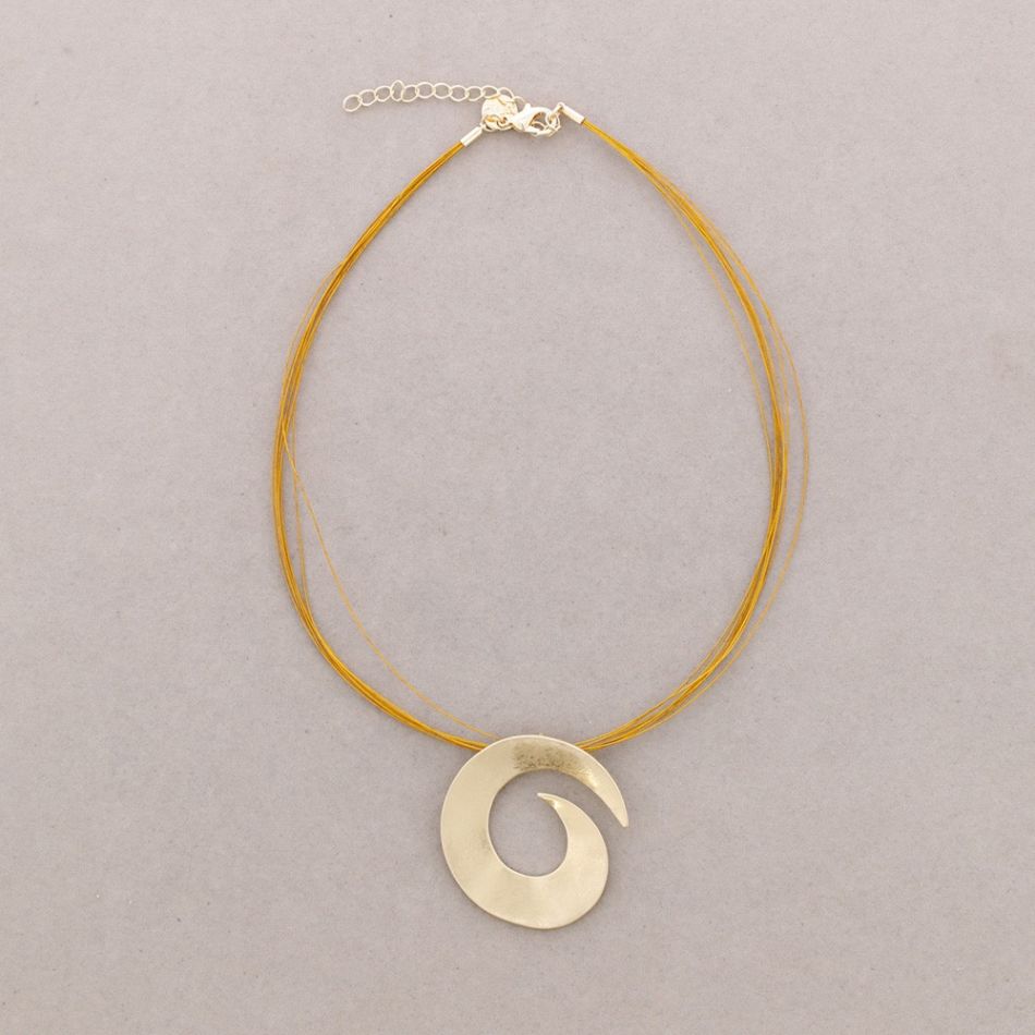 CHOKER METAL CORD SPIRAL PENDANT