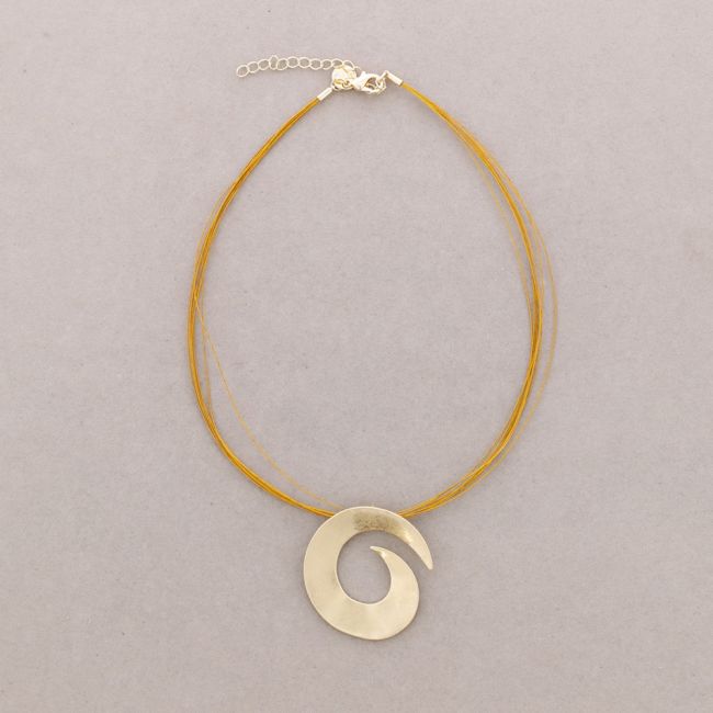 CHOKER METAL CORD SPIRAL PENDANT