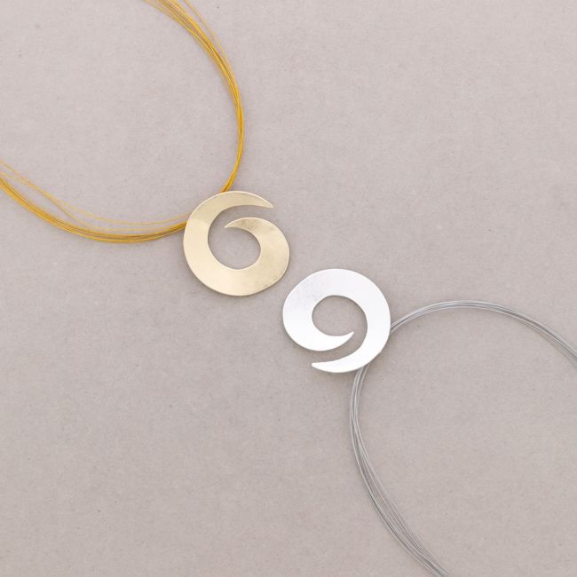 CHOKER METAL CORD SPIRAL PENDANT