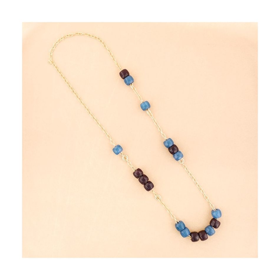 LONG RESIN BEADS CHAIN NECKLACE