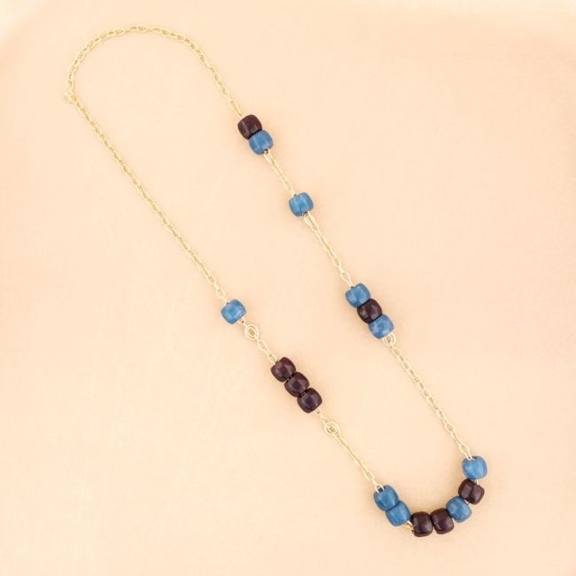 LONG RESIN BEADS CHAIN NECKLACE