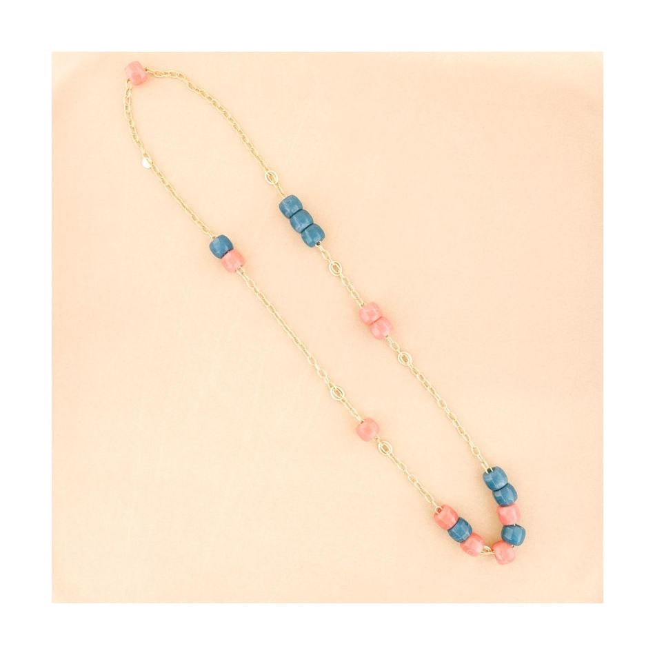 COLLAR LARGO CADENA CUENTAS RESINA