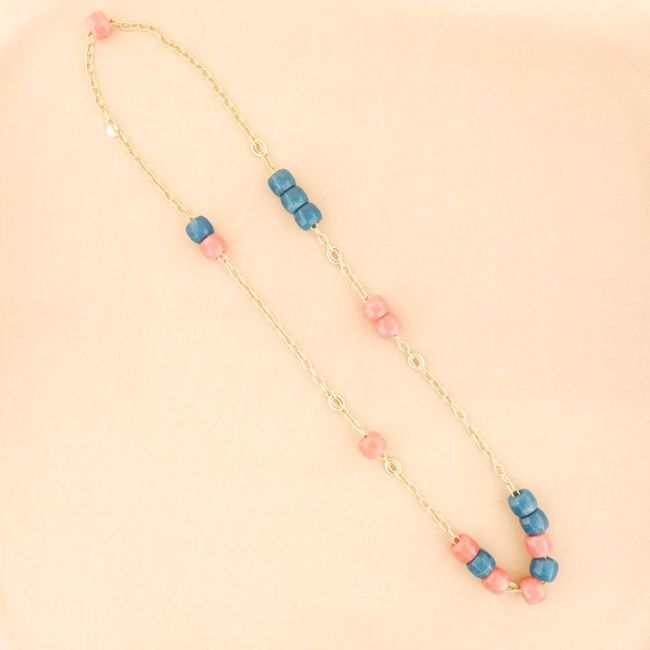 COLLAR LARGO CADENA CUENTAS RESINA