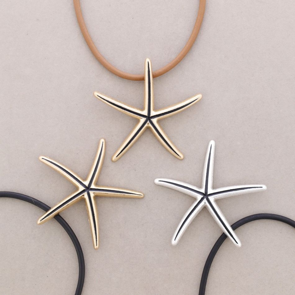 STARFISH METAL RUBBER CORD CHOKER