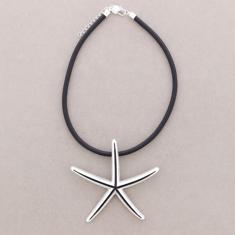 GARGANTILLA CORDÓN GOMA ESTRELLA DEL MAR METAL