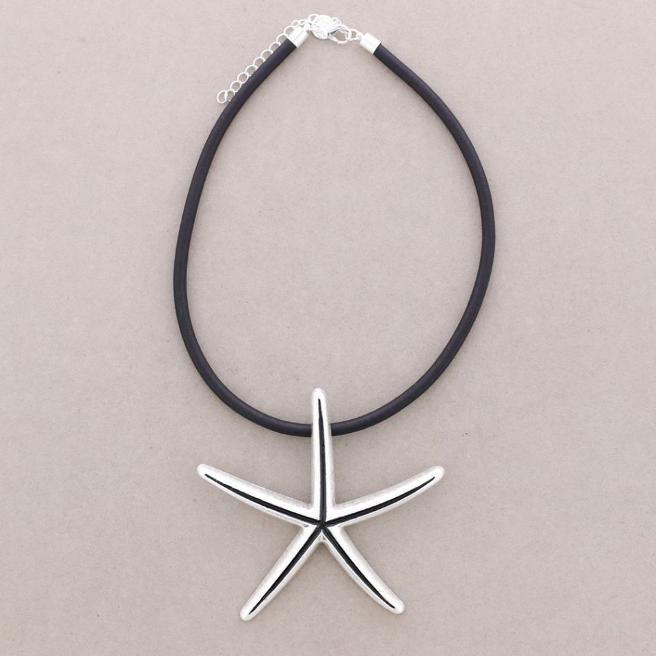 GARGANTILLA CORDÓN GOMA ESTRELLA DEL MAR METAL