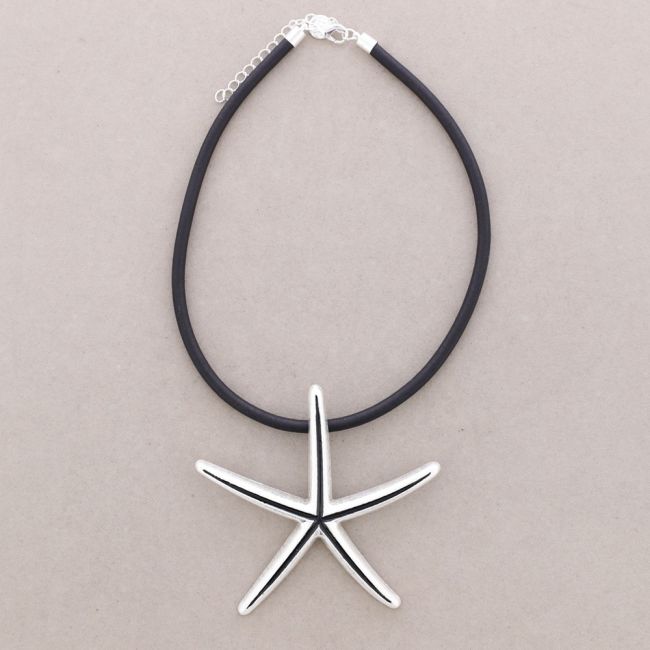 GARGANTILLA CORDÓN GOMA ESTRELLA DEL MAR METAL