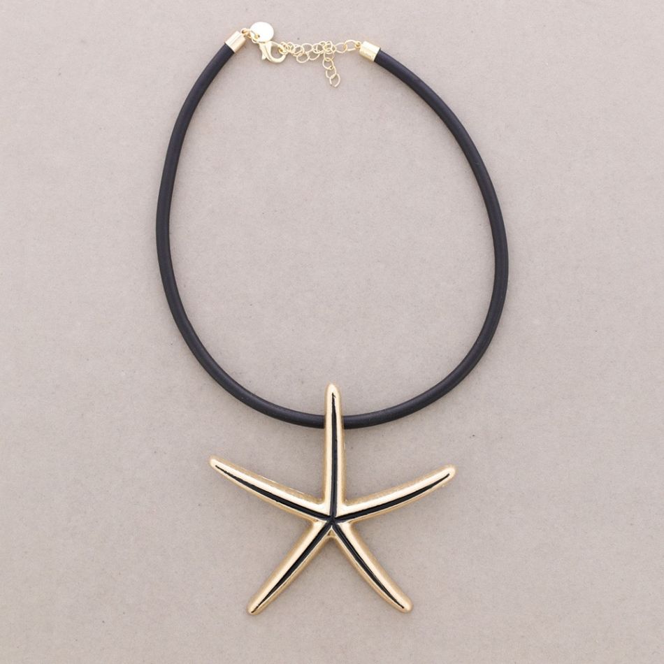 STARFISH METAL RUBBER CORD CHOKER