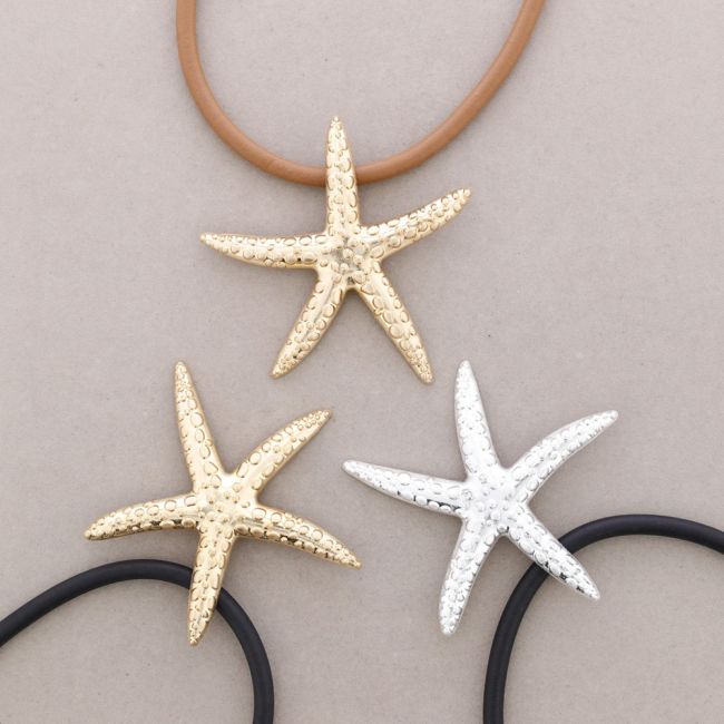 STARFISH METAL RUBBER CORD CHOKER