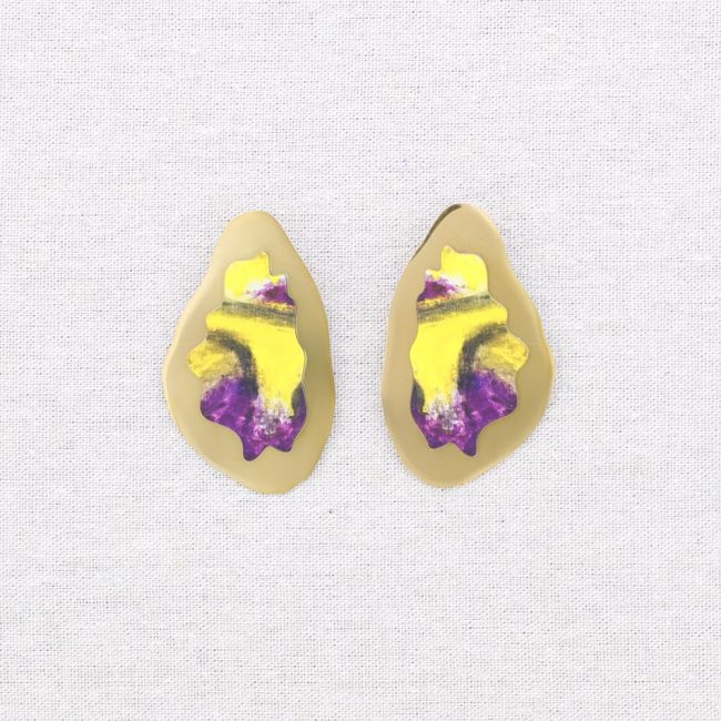 PENDIENTES PRESIÓN ACERO TRIANGULAR DIBUJO