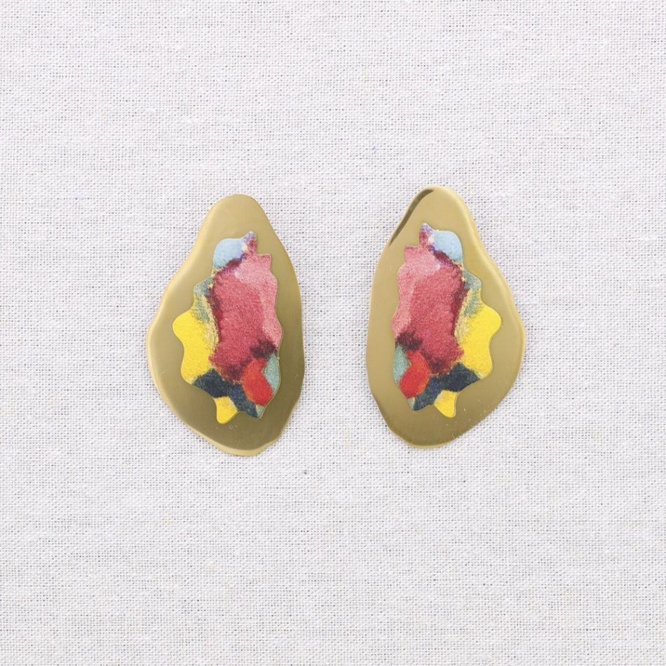 PENDIENTES PRESIÓN ACERO TRIANGULAR DIBUJO