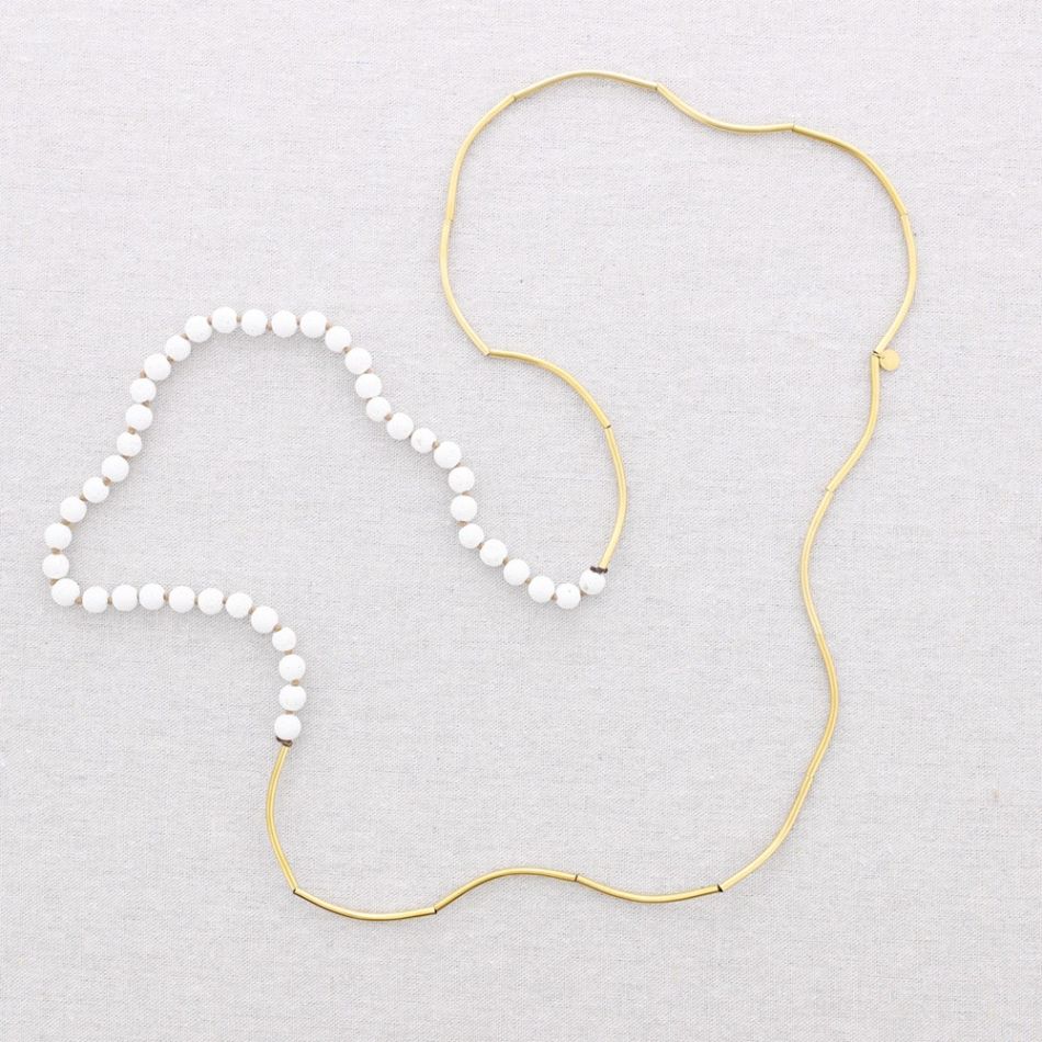 COLLAR LARGO ACERO BARRITAS CUENTAS