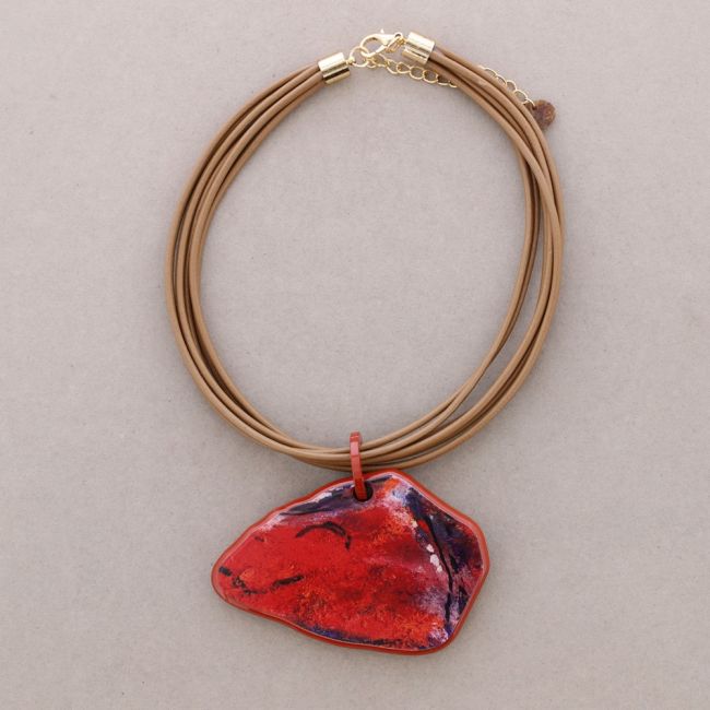 RESIN DRAWING PENDANT NECKLACE