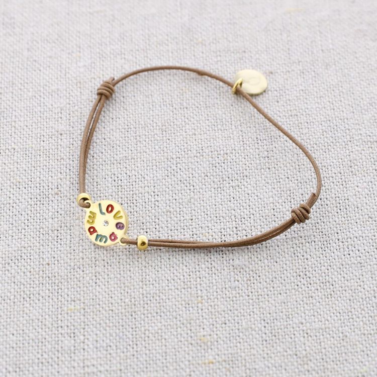 PULSERA ELÁSTICA ACERO MEDALLA LOVE MAMÁ
