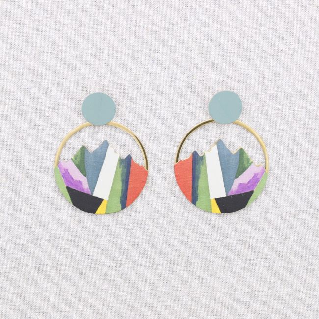 PENDIENTES ACERO COLGANTE MONTAÑA DIBUJO