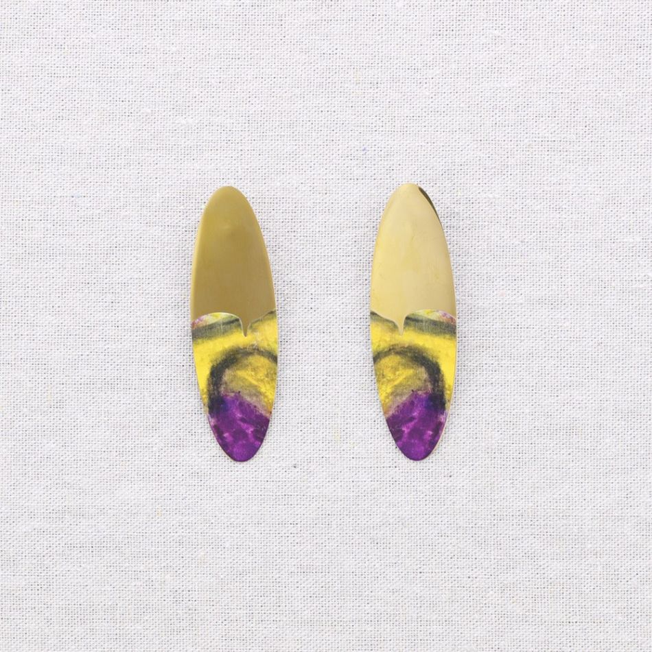 PENDIENTES ACERO OVALADO MEDIO DIBUJO