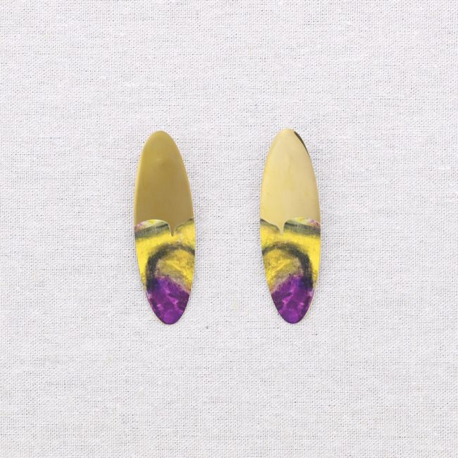 PENDIENTES ACERO OVALADO MEDIO DIBUJO
